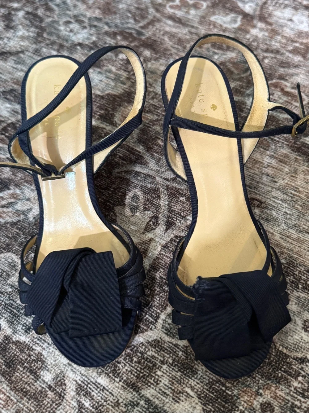 kate spade Navy Knot-Front Wedge Sandal